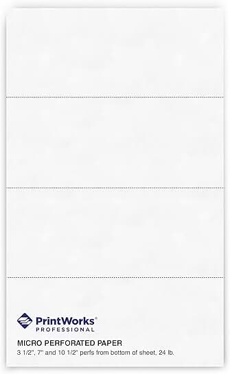 Legal Perforated Paper, 8.5 x 14 inches, 2500 sheets