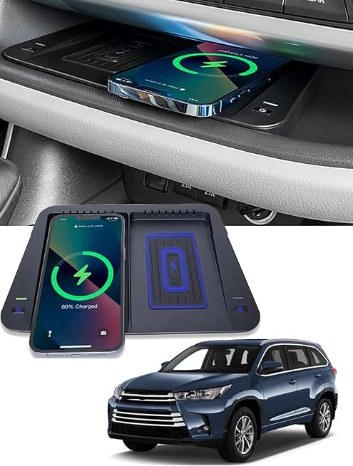 Wireless Phone Charger and Organizer for Toyota Highlander