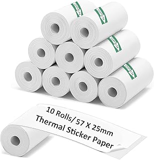 10 Rolls of 57x25mm Mini Thermal Printer Paper