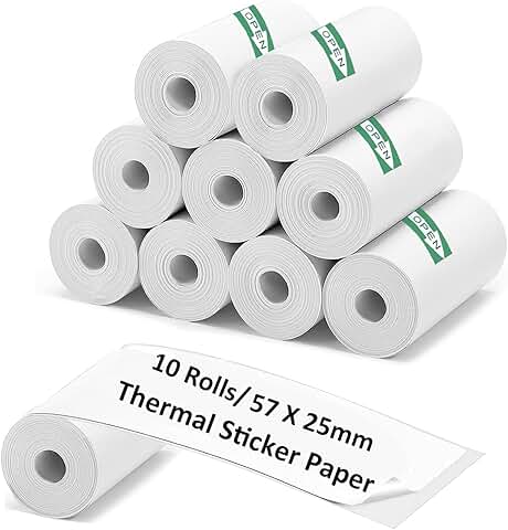 10 Rolls of 57x25mm Mini Thermal Printer Paper