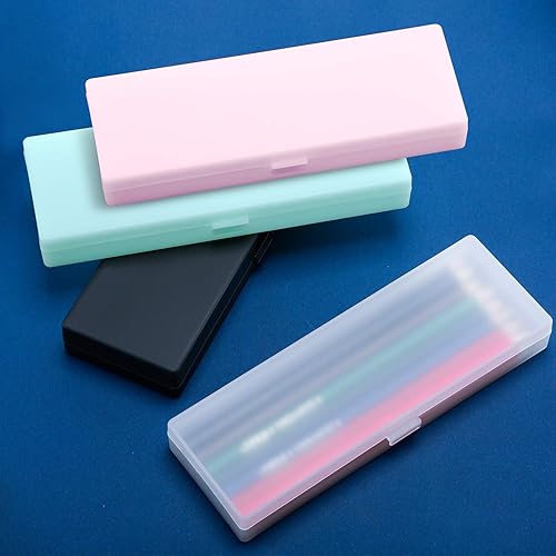 4-Piece Plastic Pencil and Stationery Case Set