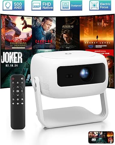 1080P HD Projector with 4K Support and WiFi 6