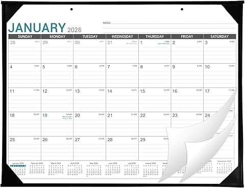 2026 Desk Calendar with Corner Protectors