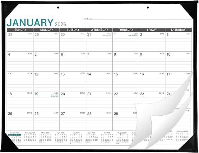 2026 Desk Calendar with Corner Protectors