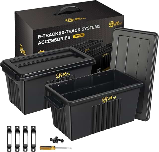 Two E-Track Storage Bins for Trailer and Workshop