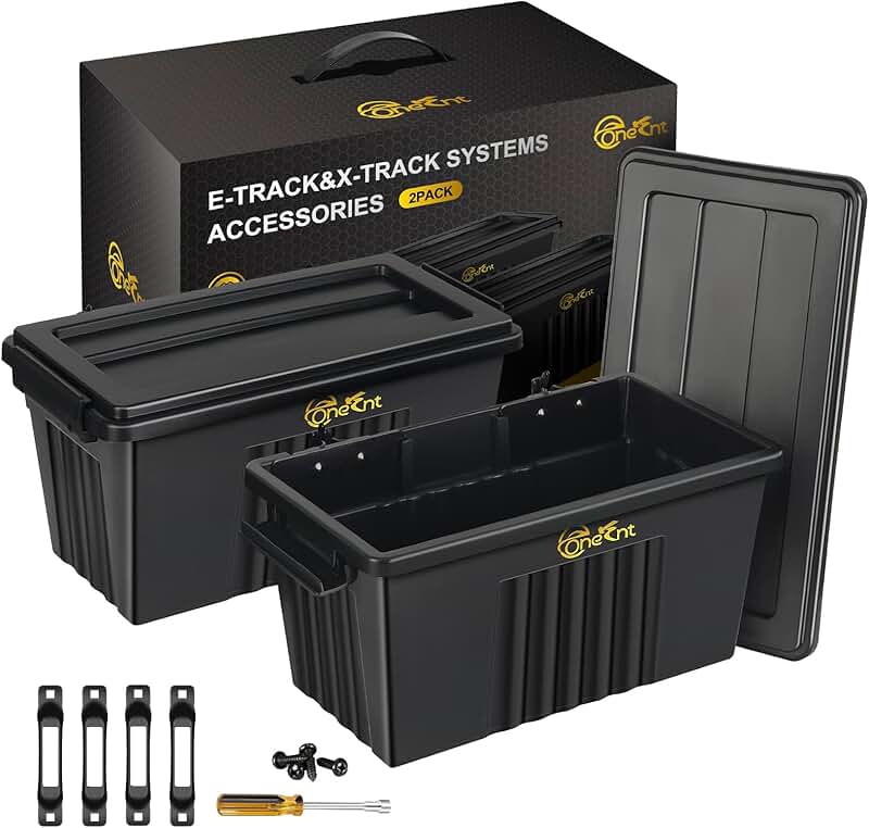 Two E-Track Storage Bins for Trailer and Workshop