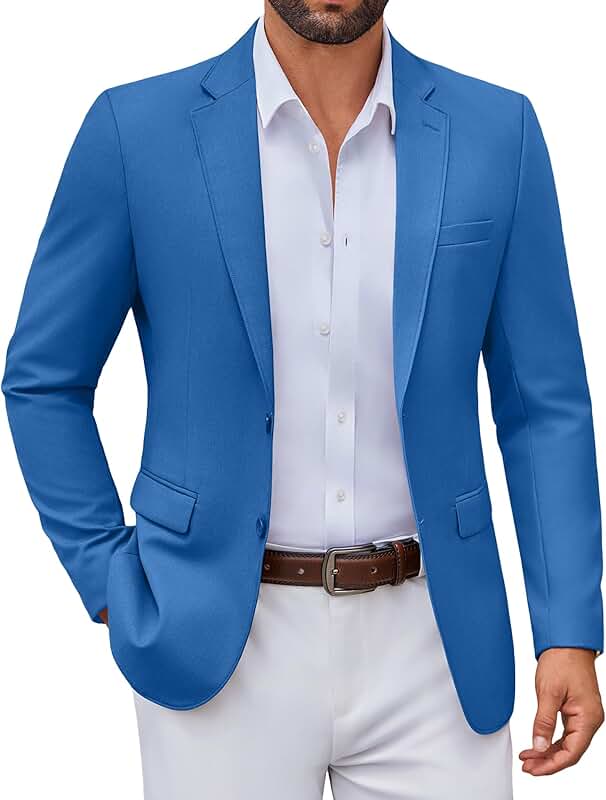 Men's Slim Fit Casual Sport Coat with Two Buttons