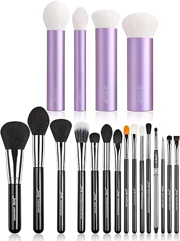 15-piece makeup brush set with face kabuki brushes