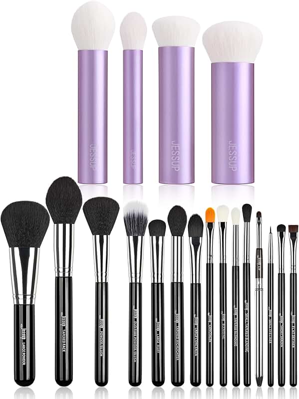 15-piece makeup brush set with face kabuki brushes