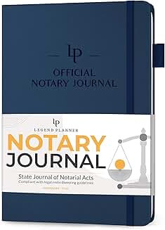 Hardcover Notary Log Book with 250 Entries