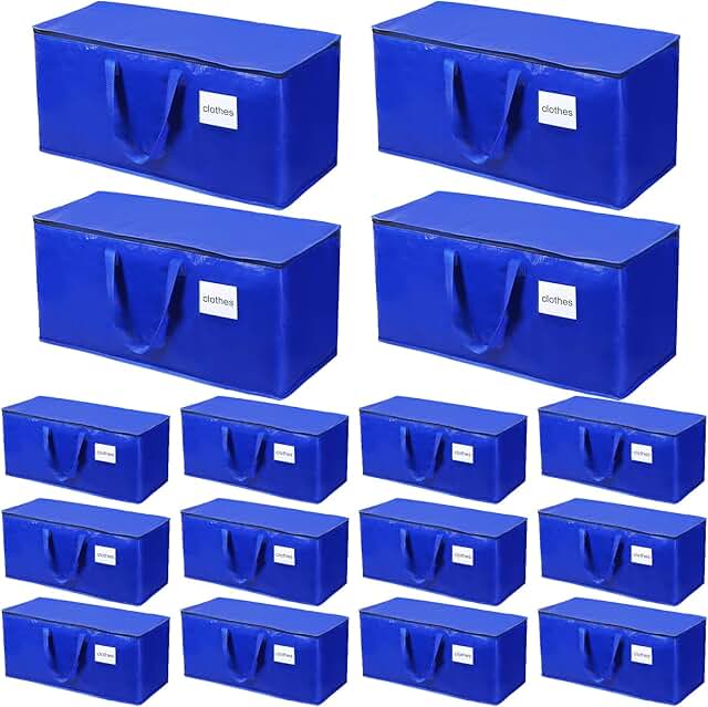 16 Large Heavy Duty Moving Bags with Handles and Zippers