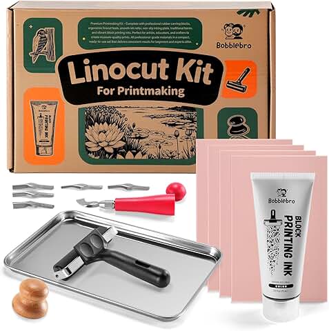 Linocut Printmaking Kit for Adults and Kids
