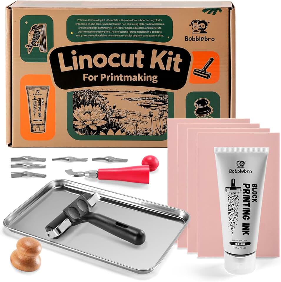 Linocut Printmaking Kit for Adults and Kids