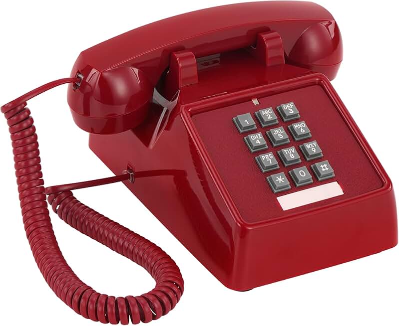 Vintage Red Corded Landline Phone for Home Use