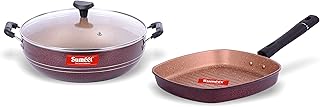 Nonstick Granite Cookware Set with Grill Pan and Kadhai