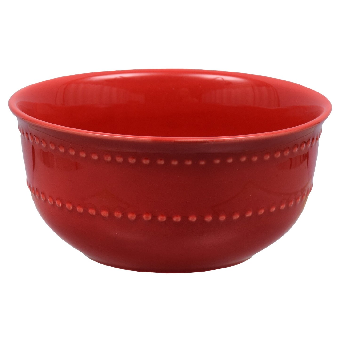 Royal Norfolk Ceramic Red Embossed Bowls, 6 in. (Pack of 4)