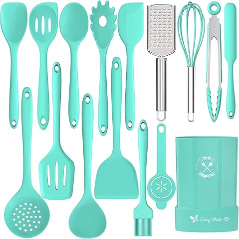 16-Piece Silicone Kitchen Utensil Set with Holder