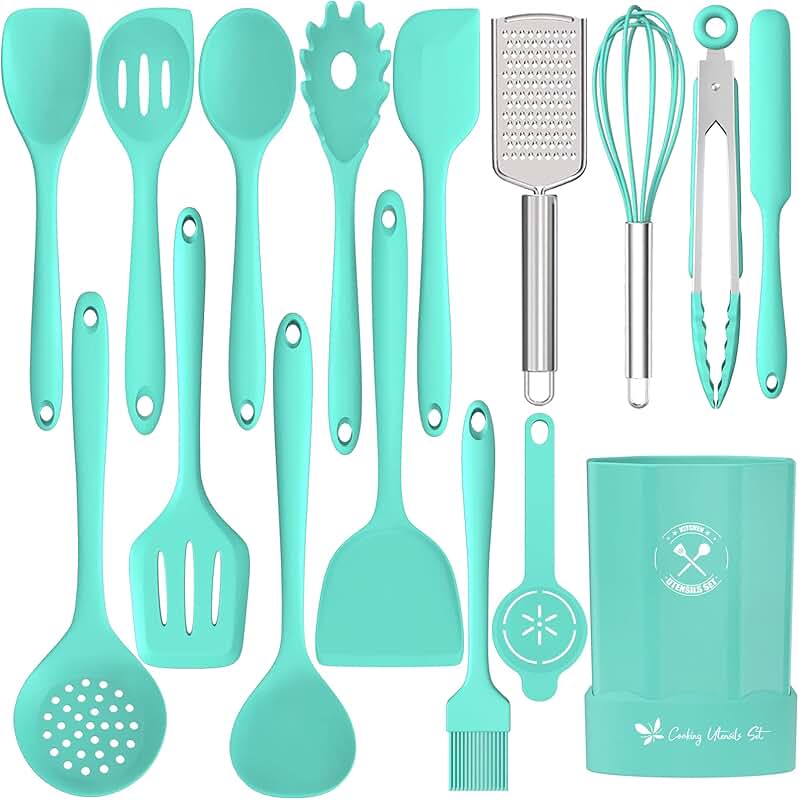 16-Piece Silicone Kitchen Utensil Set with Holder