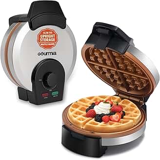 Belgian Waffle Maker with Adjustable Browning and Nonstick Plates