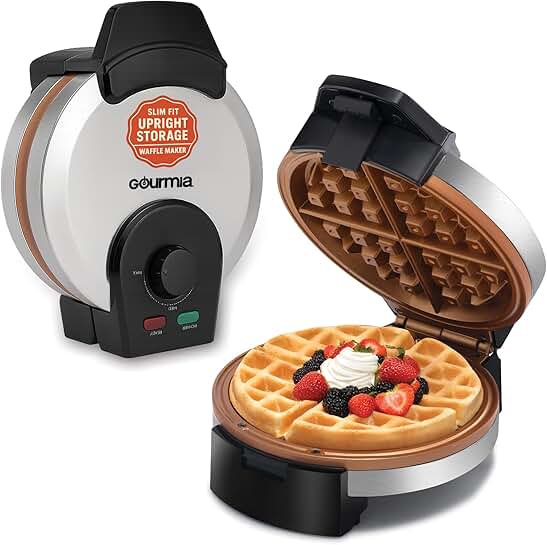 Belgian Waffle Maker with Adjustable Browning and Nonstick Plates