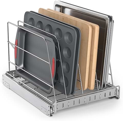 Pull-Out Cabinet Organizer for Bakeware and Trays