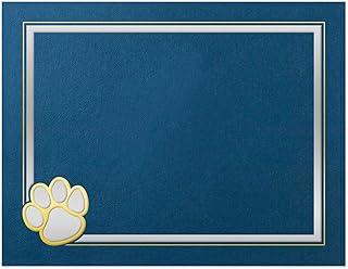 Blue Certificate Holders with Paw Prints, Pack of 10