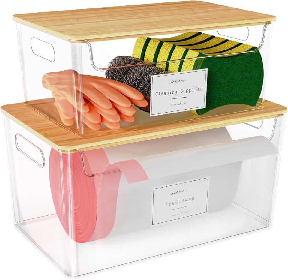 Two Trash Bag Holders for Under Sink Storage