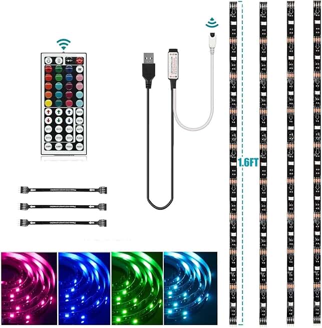 USB RGB LED Light Strips Kit with Remote