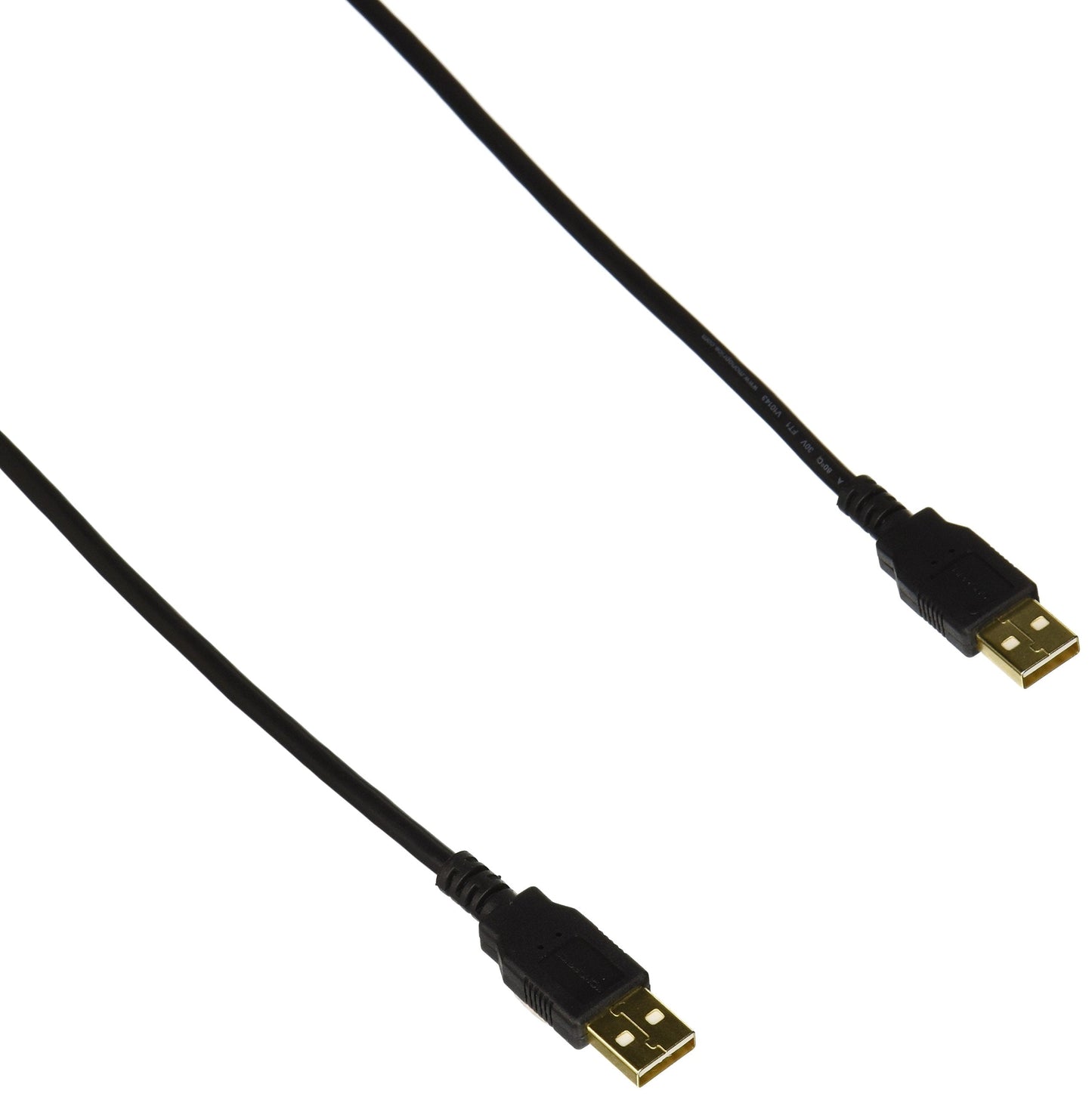 6ft USB 2.0 A Male to A Male 28/24AWG Cable (Gold Plated) - Blackfor Data Transfer Hard Drive Enclosures, Printers, Modems, Cameras and More! (105443)