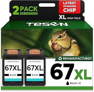 Black Remanufactured Ink Cartridge for HP Printers 2-Pack