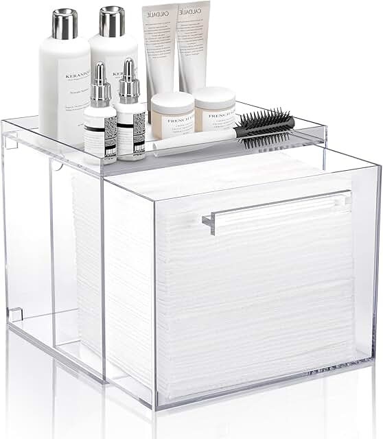 Acrylic Wall-Mounted Facial Towel Storage Box