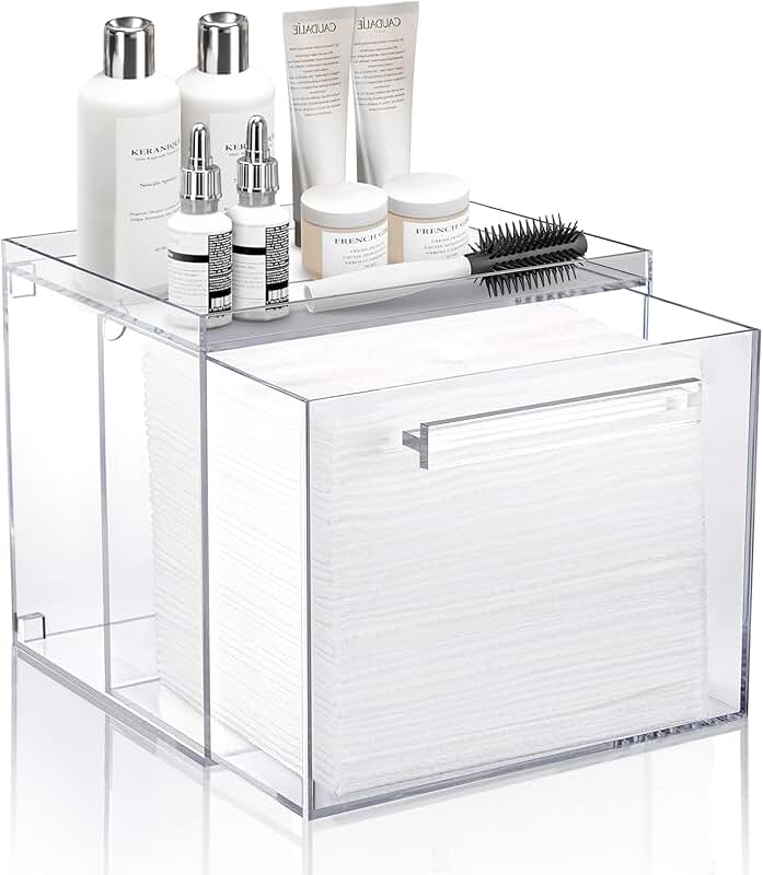 Acrylic Wall-Mounted Facial Towel Storage Box