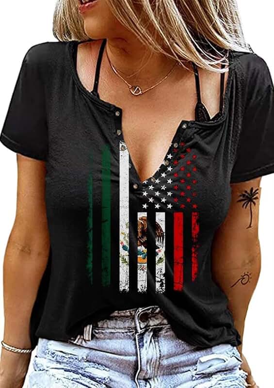 Women’s Patriotic American Flag T-Shirt for 4th of July