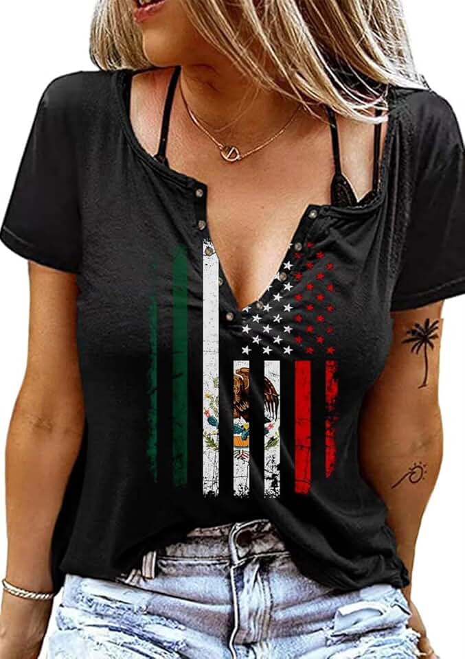 Women’s Patriotic American Flag T-Shirt for 4th of July