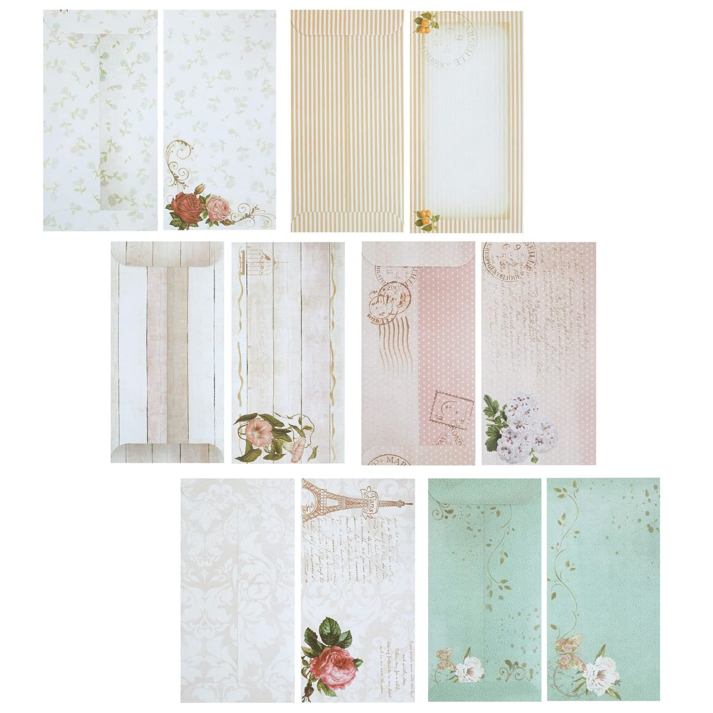 Vintage Gold Stationery Set with 60 Sheets and 30 Envelopes