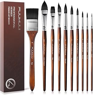 10-Piece Watercolor Brush Set with Various Shapes