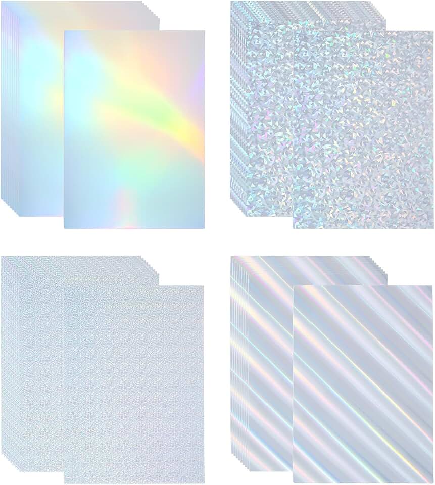 11x8.5-inch holographic metallic cardstock, 60 sheets