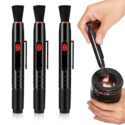 3-Piece Lens Pen Brush Cleaning Kit for Cameras and Screens
