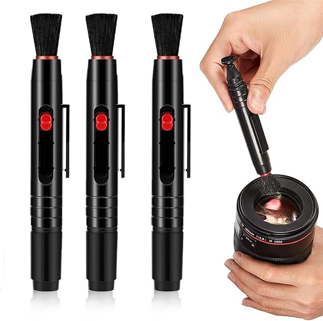 3-Piece Lens Pen Brush Cleaning Kit for Cameras and Screens