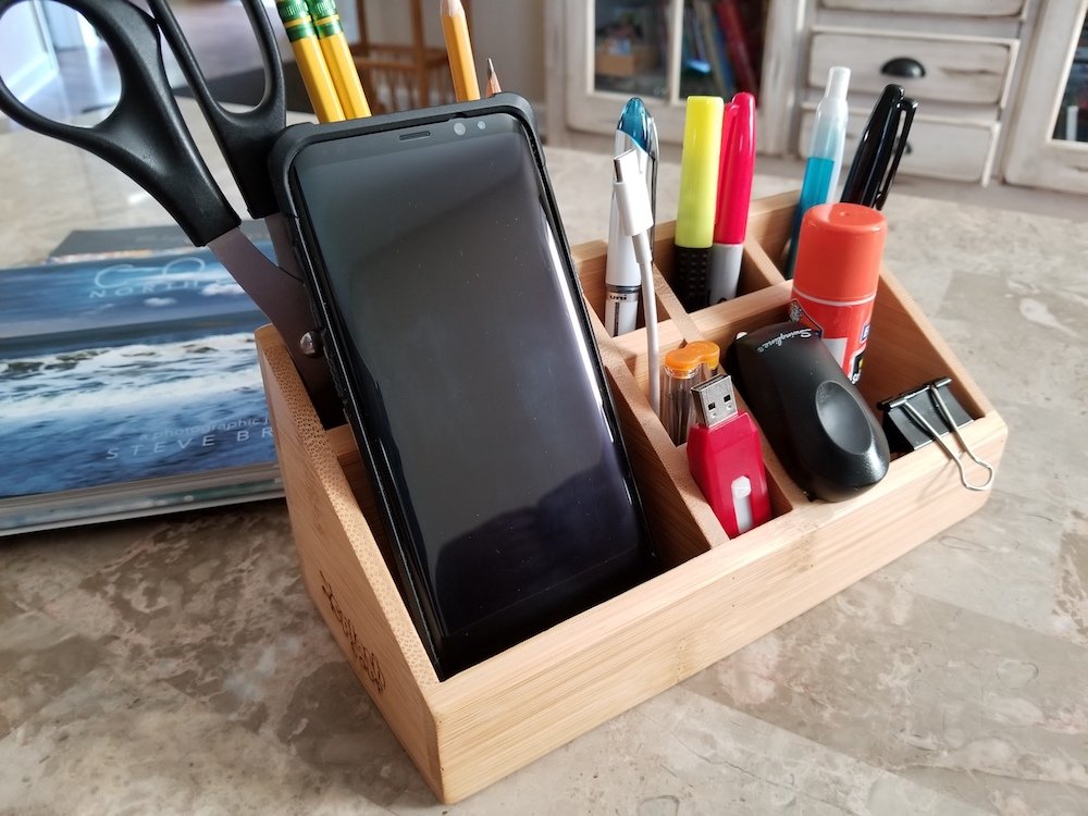 Small Bamboo Organizer for Desk and Home Storage