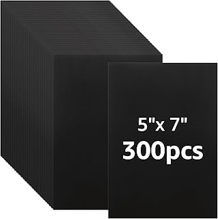 300 Sheets of 5x7 Black Cardstock Paper, 250gsm
