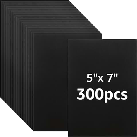 300 Sheets of 5x7 Black Cardstock Paper, 250gsm
