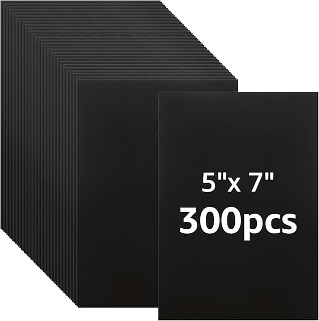 300 Sheets of 5x7 Black Cardstock Paper, 250gsm