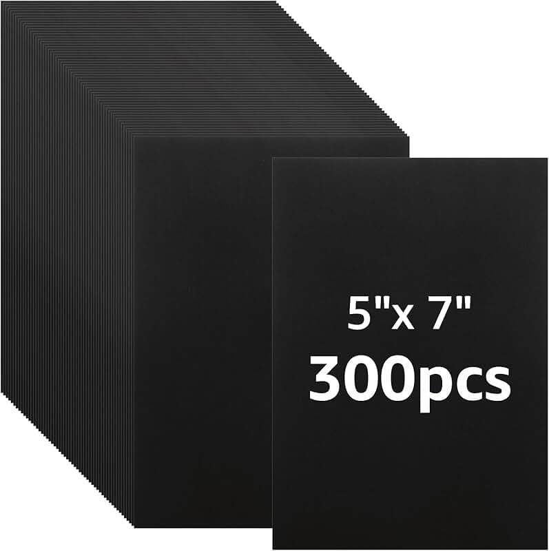 300 Sheets of 5x7 Black Cardstock Paper, 250gsm