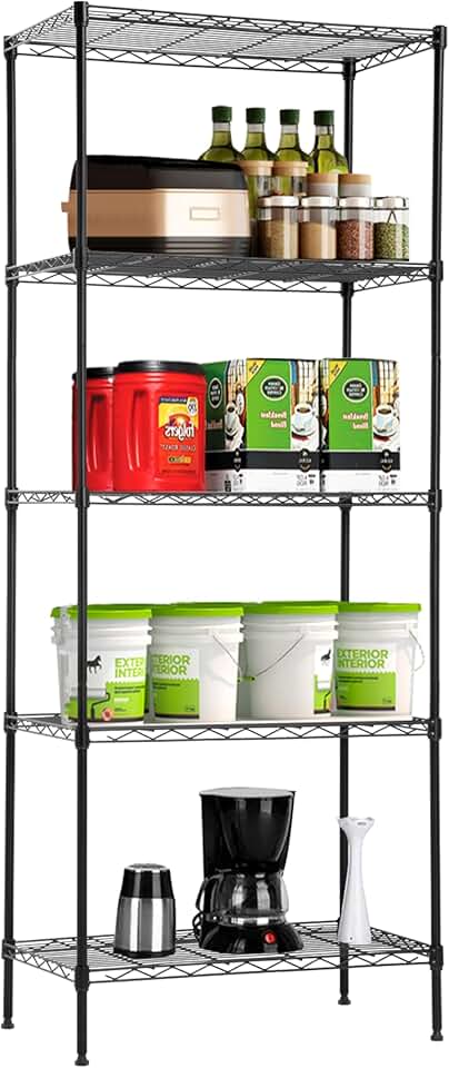 5-Tier Adjustable Wire Shelving Rack for Home Storage