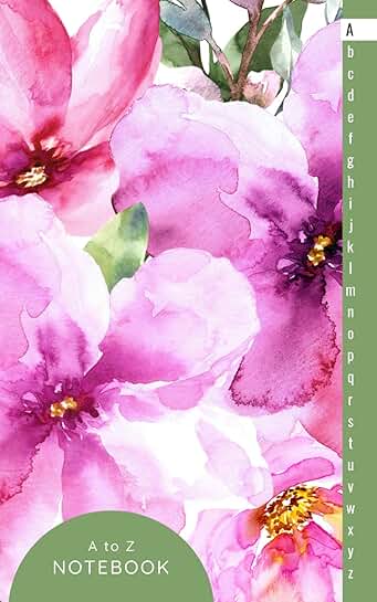 Alphabetical Lined Notebook with Flower Design