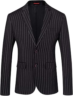 Men's Slim Fit Casual Two-Button Striped Blazer