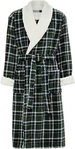 Men's Plush Sherpa Robe with Pockets