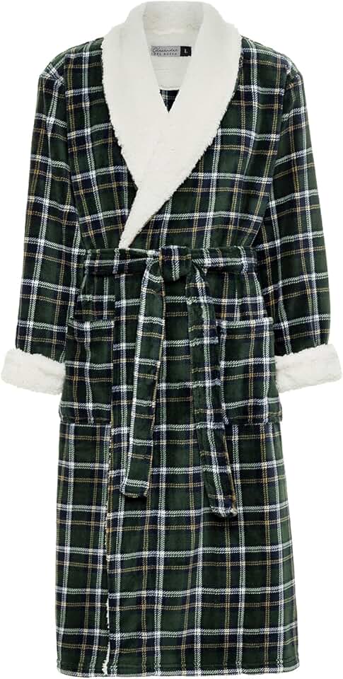 Men's Plush Sherpa Robe with Pockets