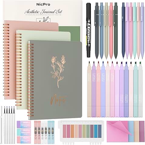 50-Piece Spiral Notebook Stationery Set for Women